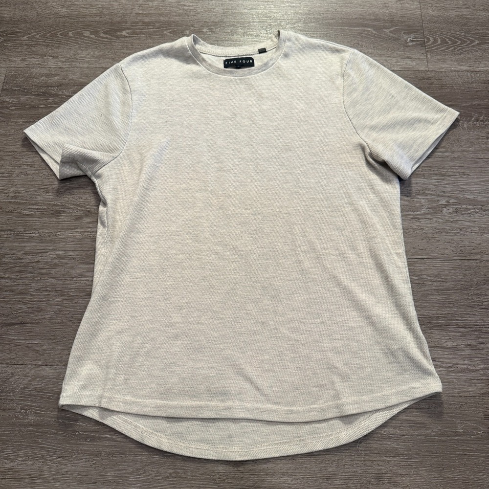 Five Four Shirt Mens Large Beige Waffle Thermal Knit‎ Short Sleeve Tee Casual